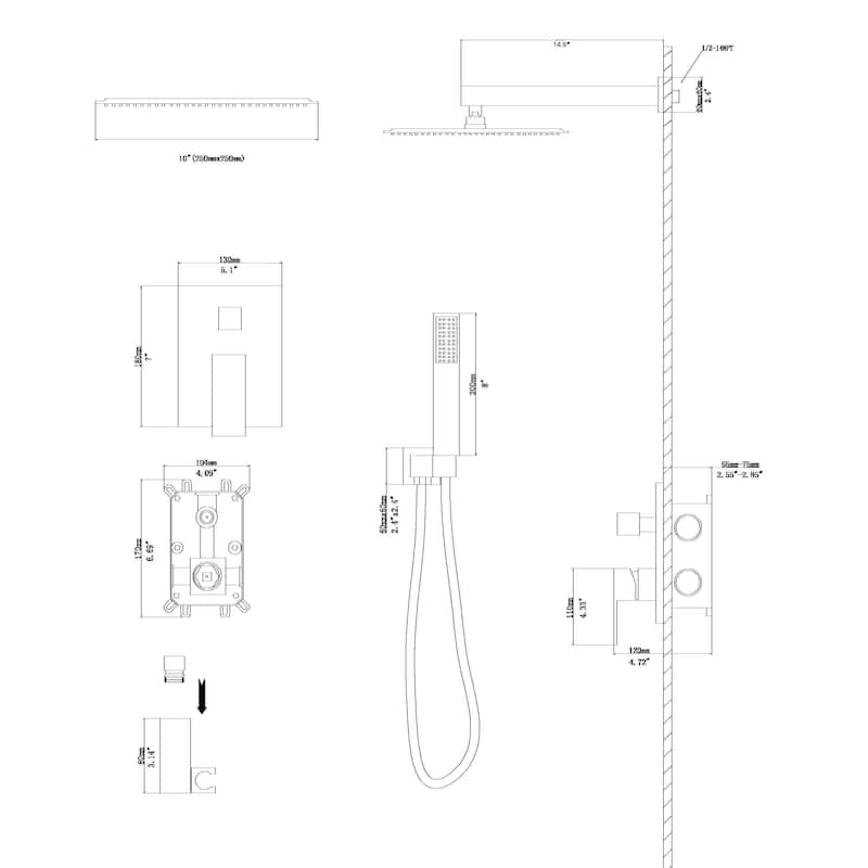 Wall Mounted Dual Shower Head Shower Set