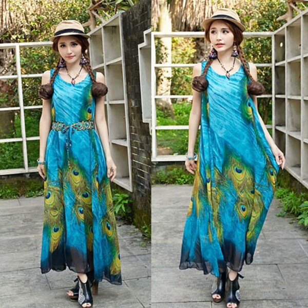 peacocks maxi dress