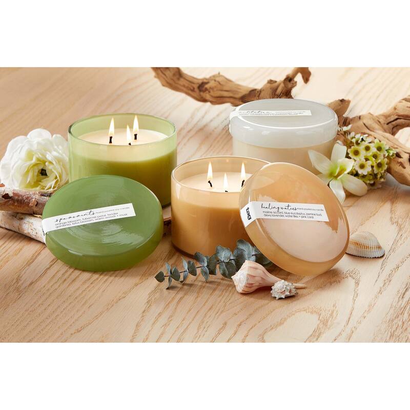Meditation Scented Soy Paraffin Wax Candle With Lid, 4.5L x 4.5W x 3.0H, Burn Time 16 Hours