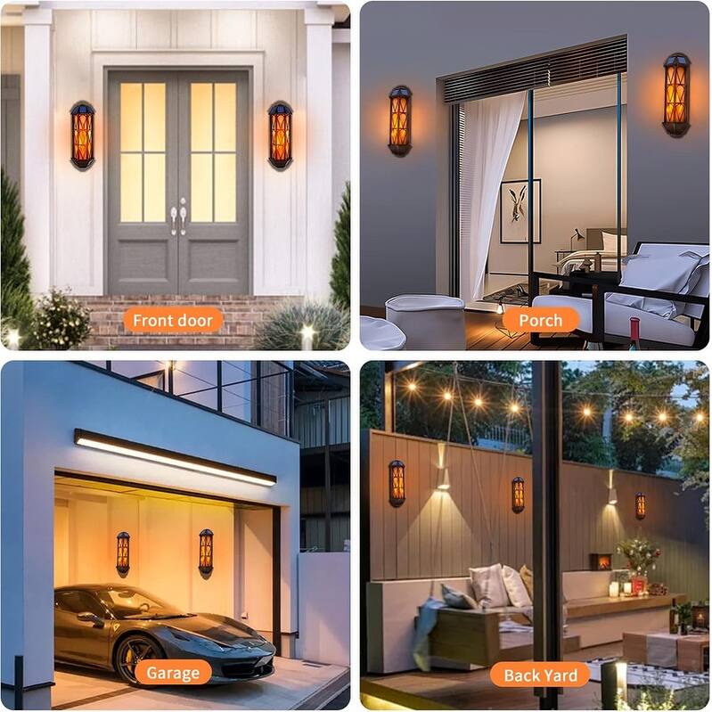 Solar Flame Lights Outdoor, Upgraded 74 LED Flickering Lights