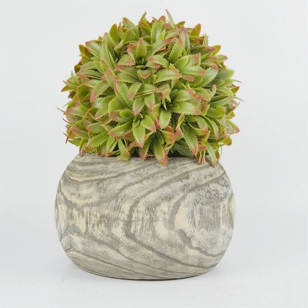 Direct Wicker Succulent Artificial Green Plants with Wood Pot