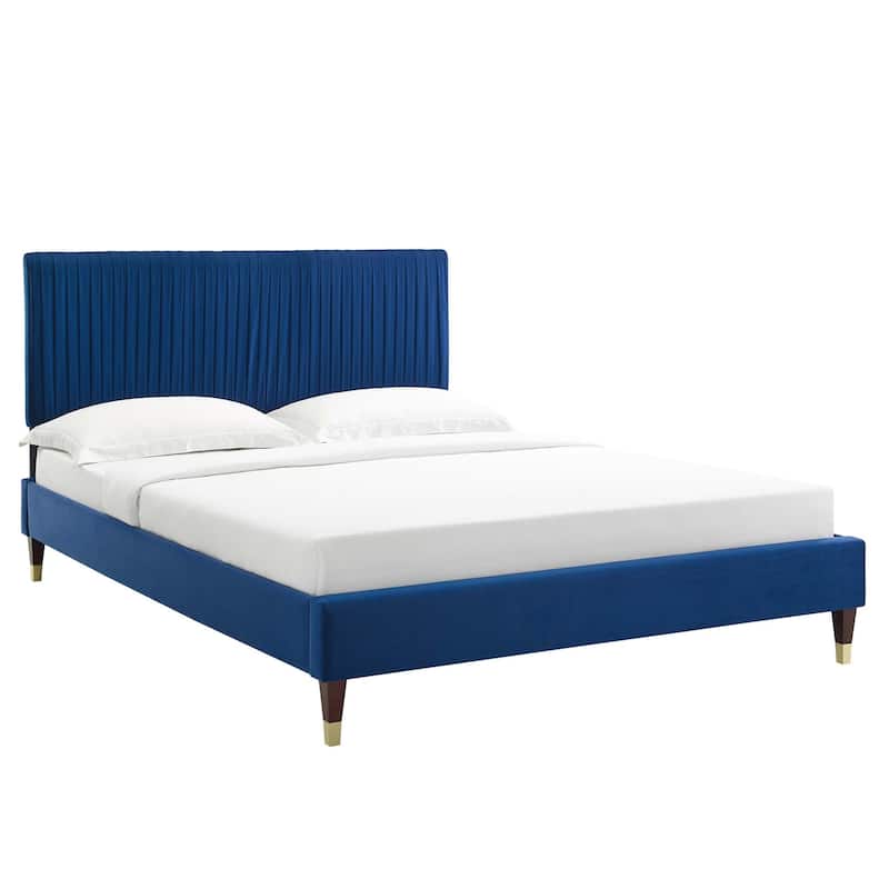 Peyton Performance Velvet Queen Platform Bed