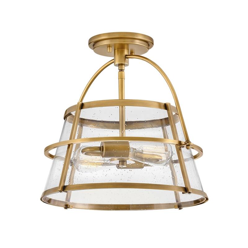 Hinkley Lighting 38111 Tournon 2 Light 15" Wide Semi-Flush Ceiling - Heritage Brass