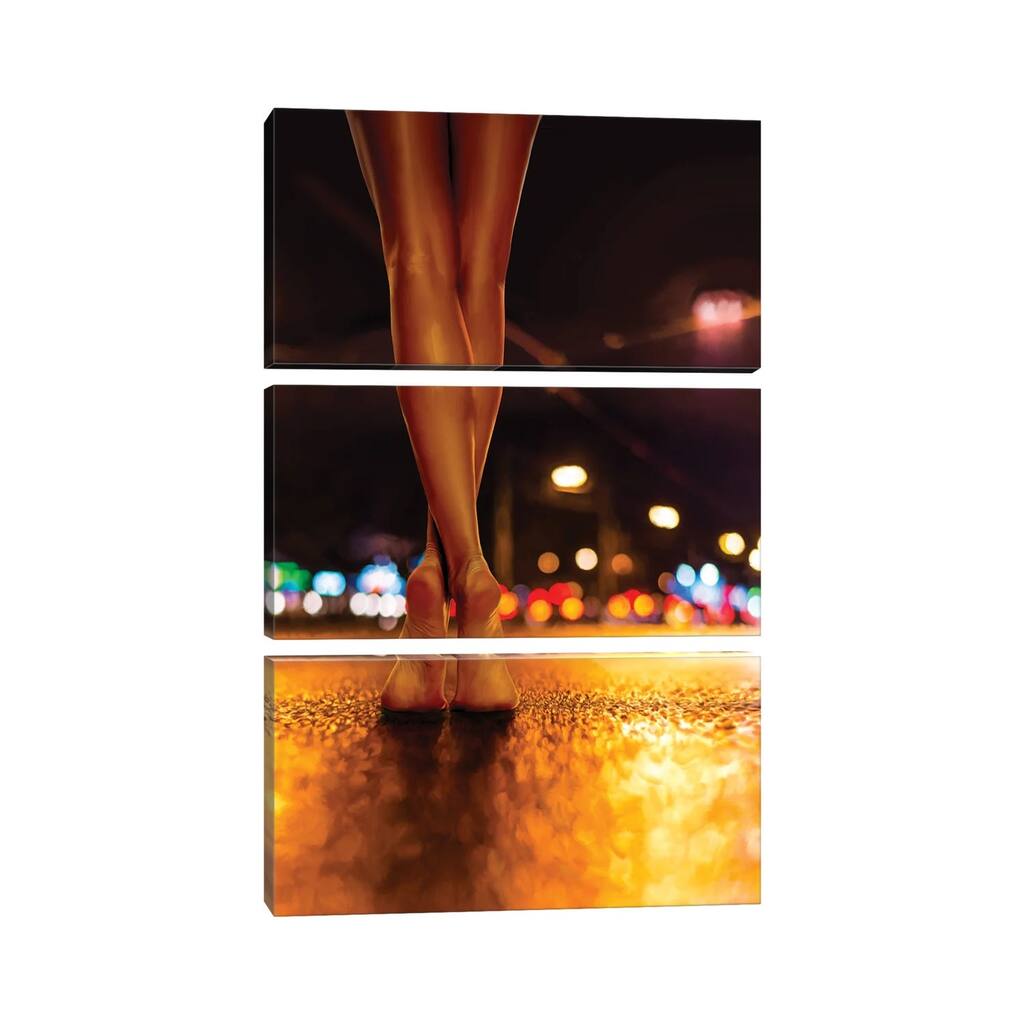 iCanvas "Bare Foot City" by TOMADEE 3-Piece Canvas Wall Art Set