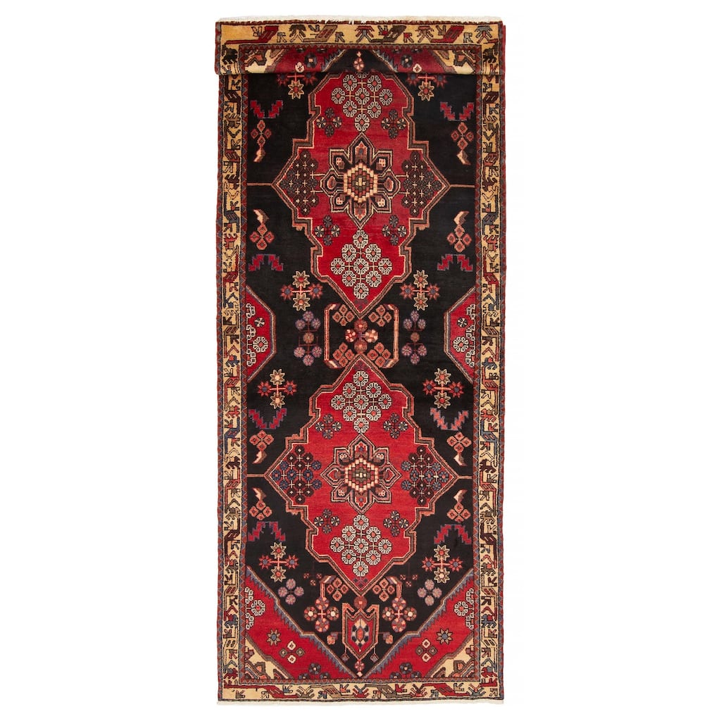 ECARPETGALLERY Hand-knotted Anadol Navy Wool Rug - 3'8 x 9'10