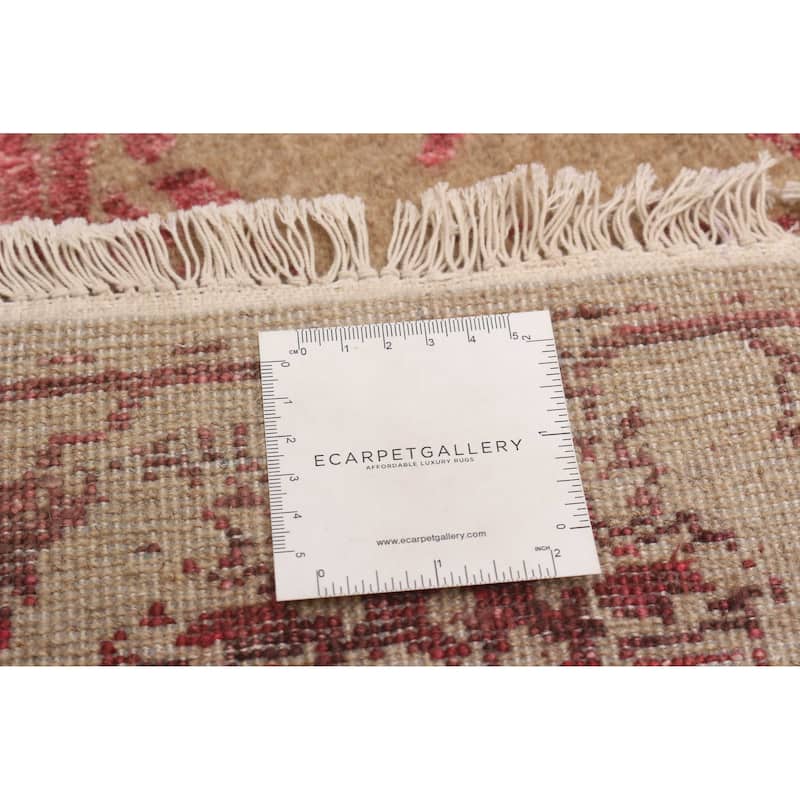 ECARPETGALLERY Hand-knotted Heritage Tan Silk, Wool Rug - 2'7 x 9'9