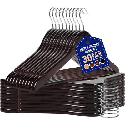 Cherry Wood Hangers Set -Heavy Duty Suit Hangers with 360° Swivel Hook
