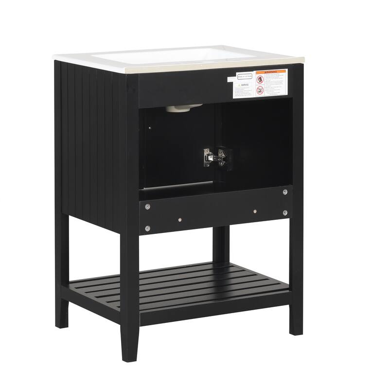 24"Freestanding Bathroom Vanity with Ceramic Sink