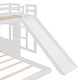 preview thumbnail 15 of 13, Playhouse Twin Over Full Wooden Bunk Bed, Farmhouse Safety Guardrail Bed with Ladder and Slide
