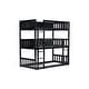 preview thumbnail 9 of 11, Distinctive Twin Size Triple Wood Bunk Kids Bed with Ladder,Guardrail