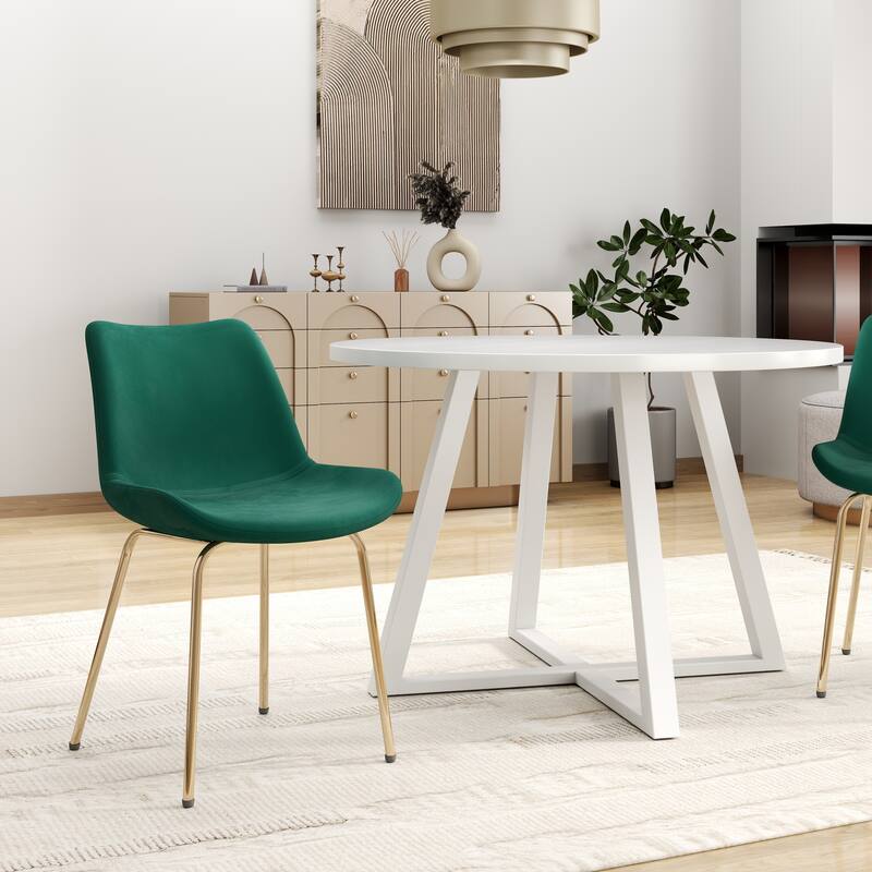 Roundhill Avant 5-Piece Round Dining Set, Trestle Dining Table with 4 Side Chairs