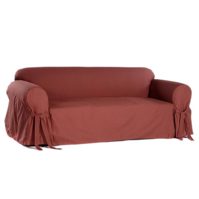 Classic Slipcovers Machine-Washable Cotton Duck Sofa Slipcover - Red