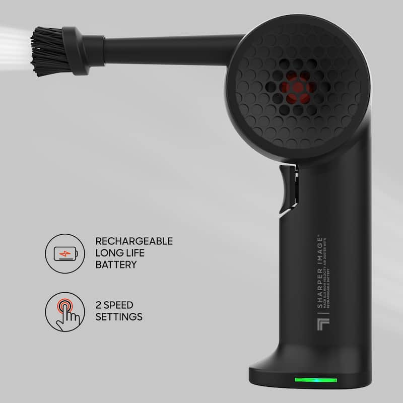 Sharper Image MACH 01X High Velocity Compressed Air Duster, Rechargeable, Rotating Design, Cleaning Tool, Black