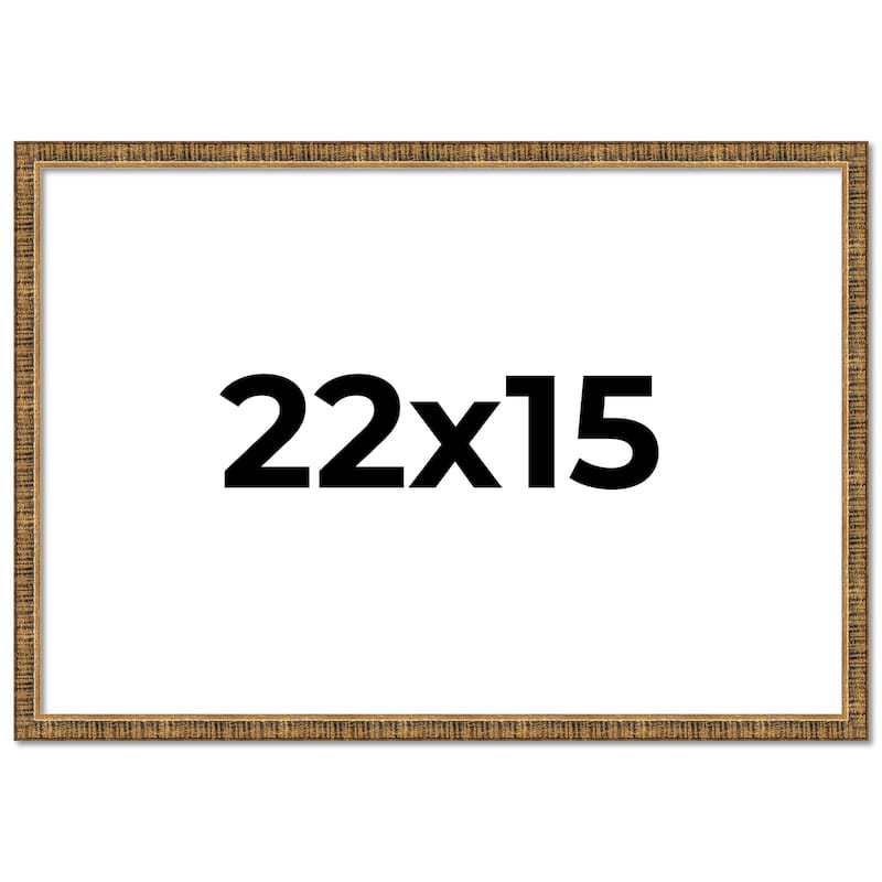22x15 Frame Black Real Wood Picture Frame Kingsley Gold Distressed Photo Frame with UV Acrylic Foam Board Backing &