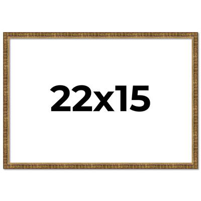 22x15 Frame Black Real Wood Picture Frame Kingsley Gold Distressed Photo Frame with UV Acrylic Foam Board Backing &