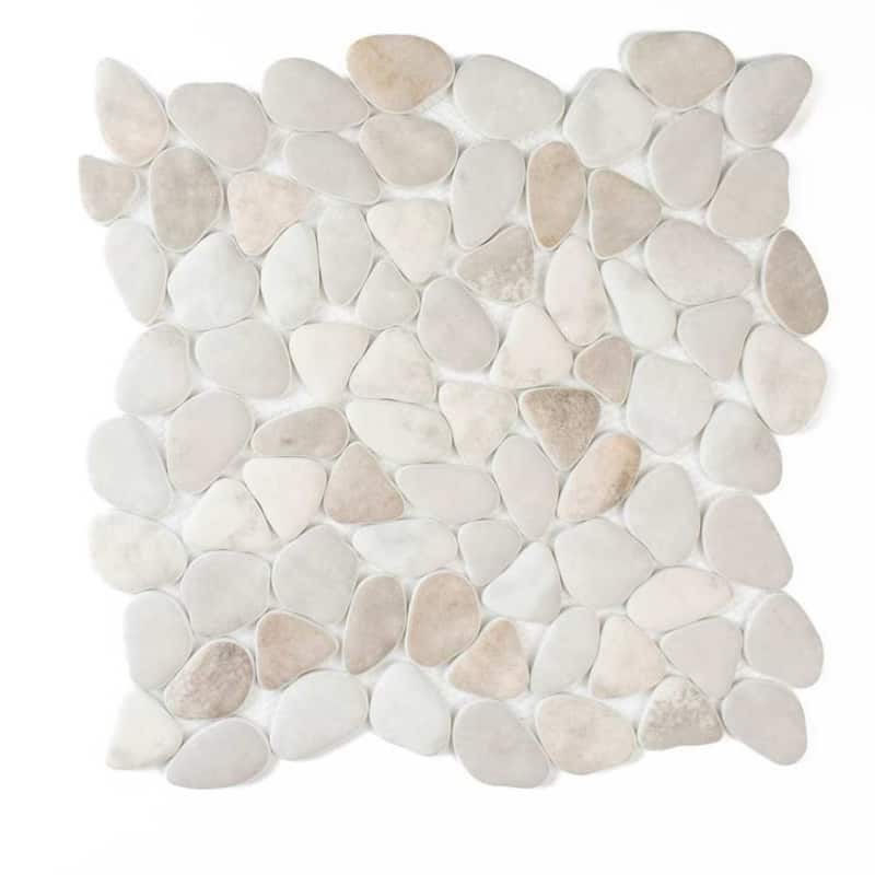 Huron Rock 12x12 Matte Glass Pebble Mosaic Tile - Floor, Wall, Backsplash