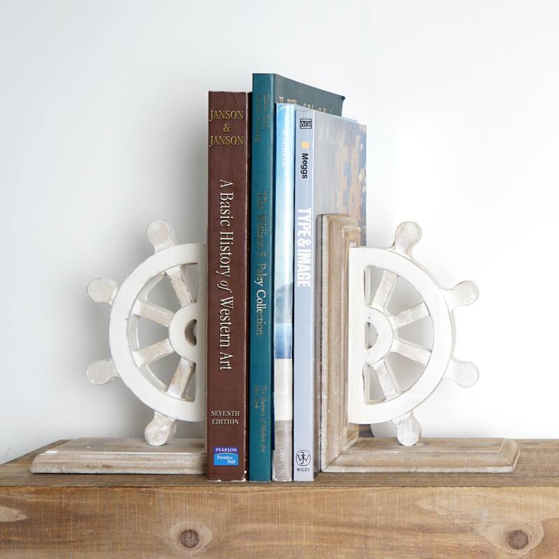 American Art Decor Heavy Duty Wood Bookends for Books/CDs/Vinyls