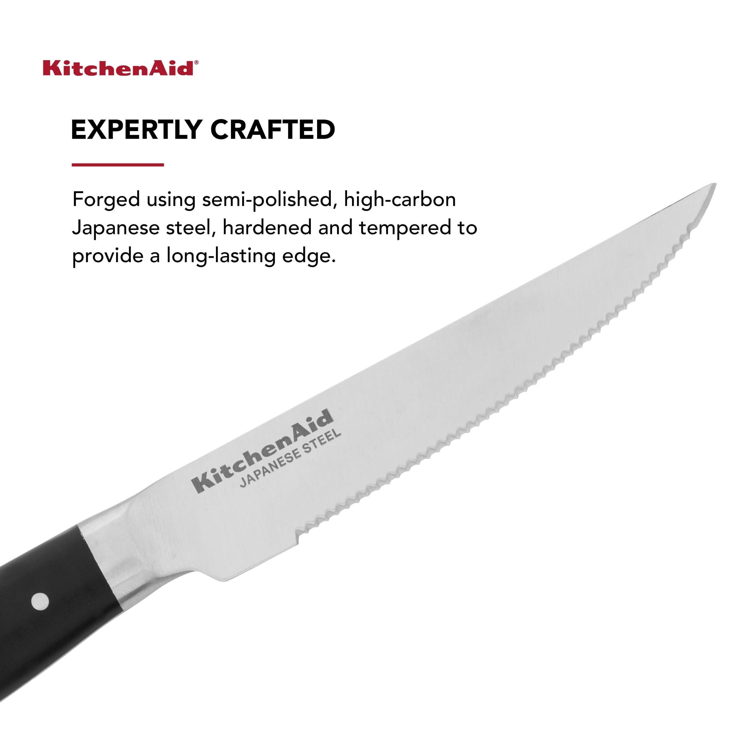 KITCHENAID 4 PIECE STEAK SET SERRATED KNIFE HIGH- CARBON JAPANESE