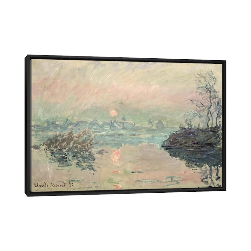 iCanvas "Sunset, 1880" by Claude Monet Framed Canvas Print - Black - 32x48