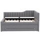 preview thumbnail 29 of 46, Daybed Captain Bed Upholstered Bed with Trundle and 3 Drawers, Elegance Stripe Design L-Shaped Upholstered Daybed Platform Bed