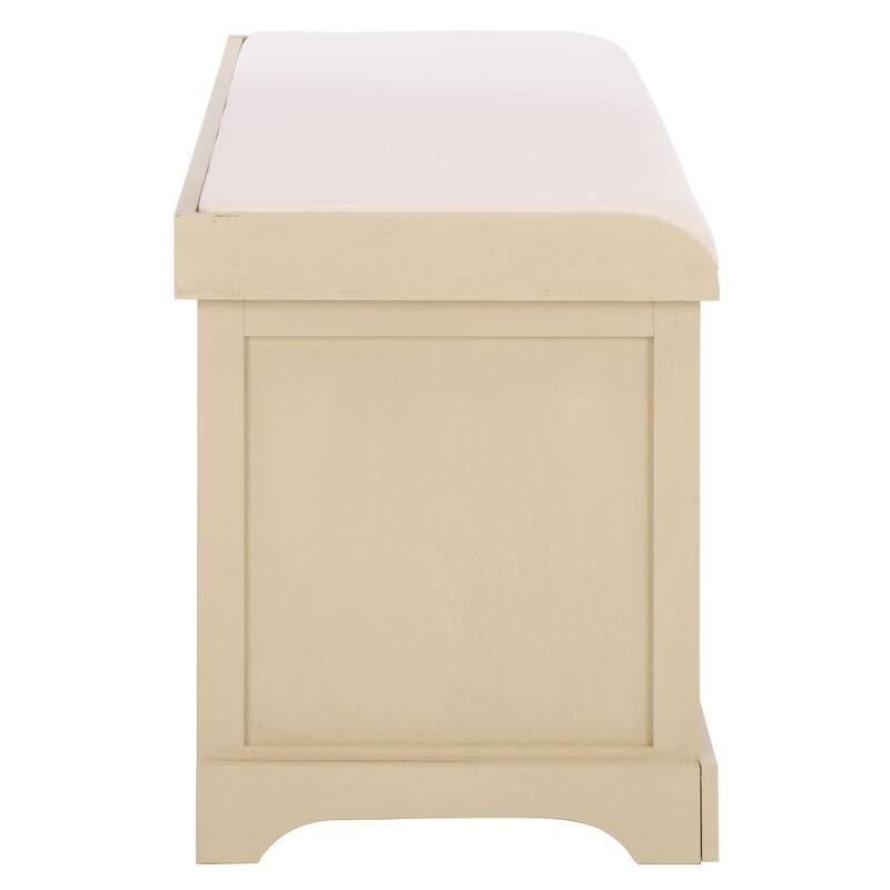 SAFAVIEH Eola Grey/ White Storage Bench - 47" x 16.1" x 19.9" - 47"W x 16"D x 20"H