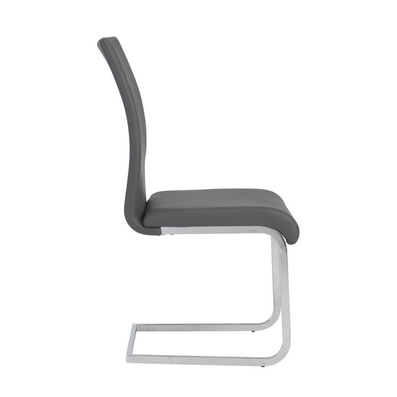 Set of Four Black Faux Faux Leather Long Back Cantilever Chairs