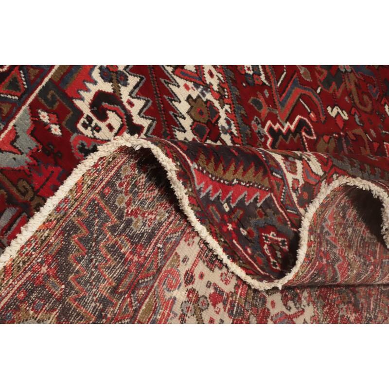 Hand Knotted Oriental 100% Wool Carpet Traditional Medallion Red Heriz Area Rug - 13' 0'' X 10' 0''