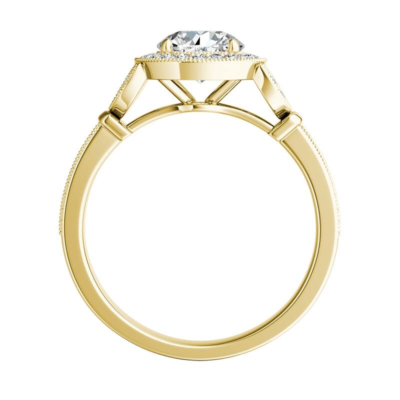 Auriya 14k Gold 1 1/4ctw Vintage Moissanite Engagement Ring