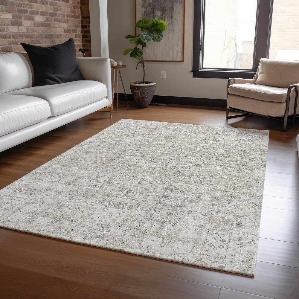 Machine Washable Indoor/ Outdoor Chantille Traditional Vintage Rug