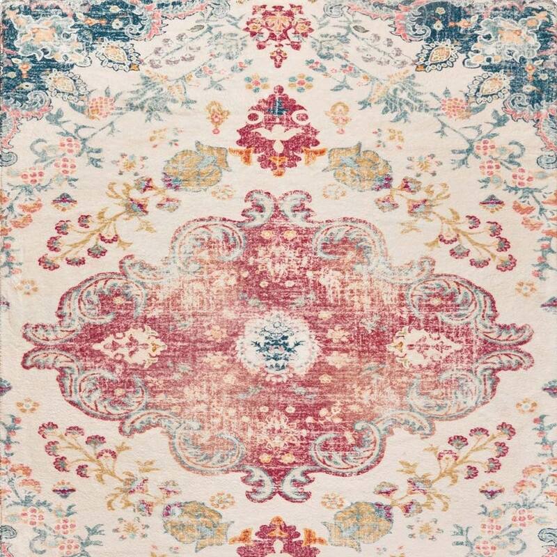 HomeRoots Medallion Traditional Rectangle Area Rug