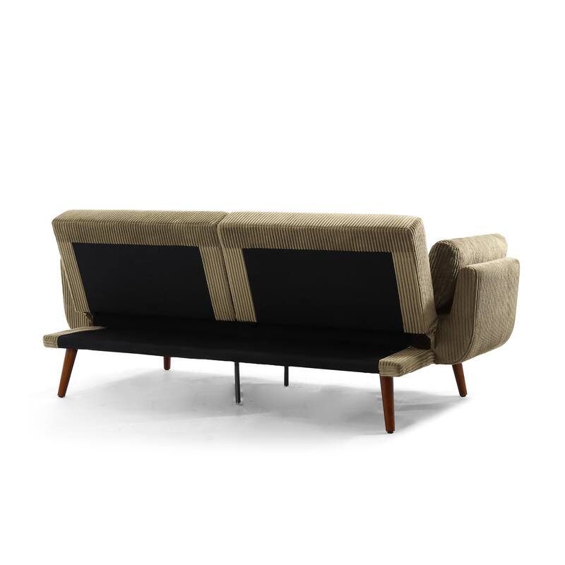 2 Set 73.5" W Upholstered Convertible Sleeper Sofa Bed with Pillows