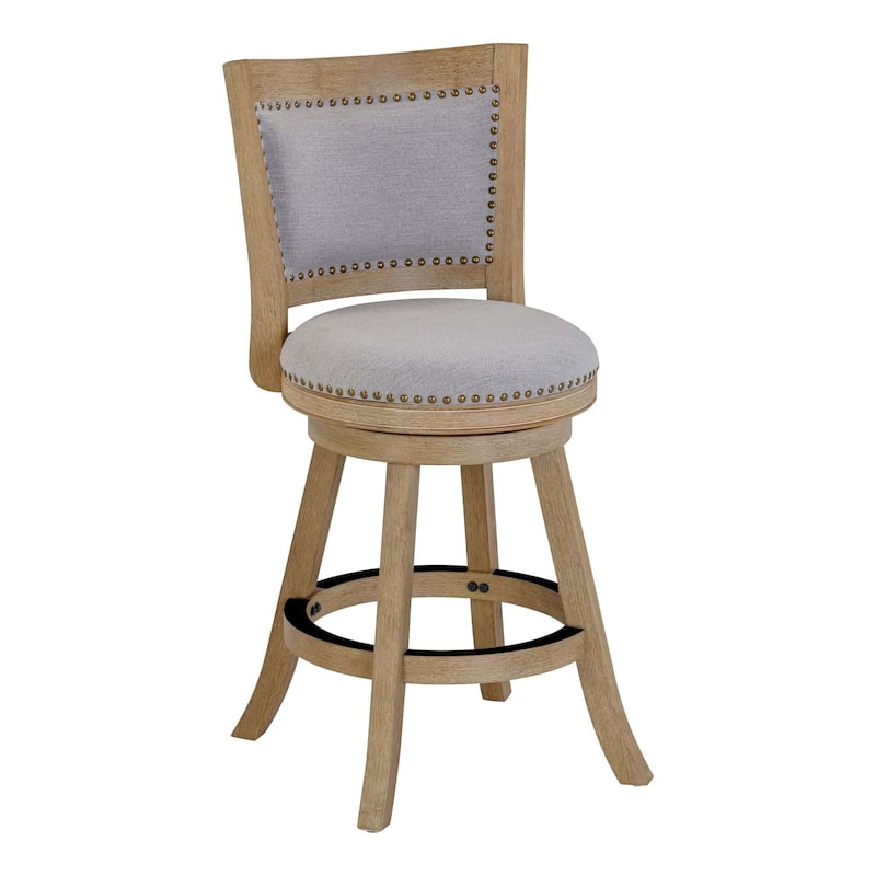 Melrose High Back Swivel Wood Counter Stool