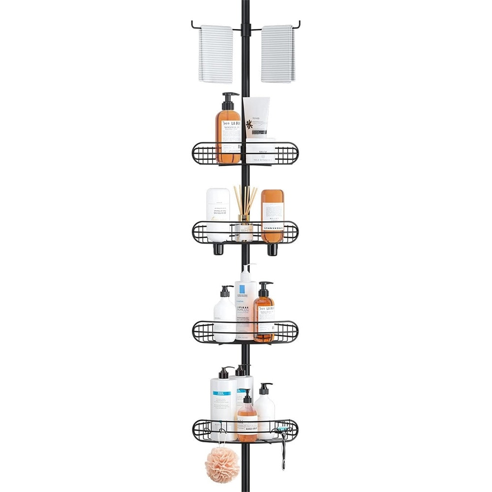 4 Tier Shower Caddy No Drilling Corner Organizer Shelves, 56-114 Inch - On  Sale - Bed Bath & Beyond - 39141352