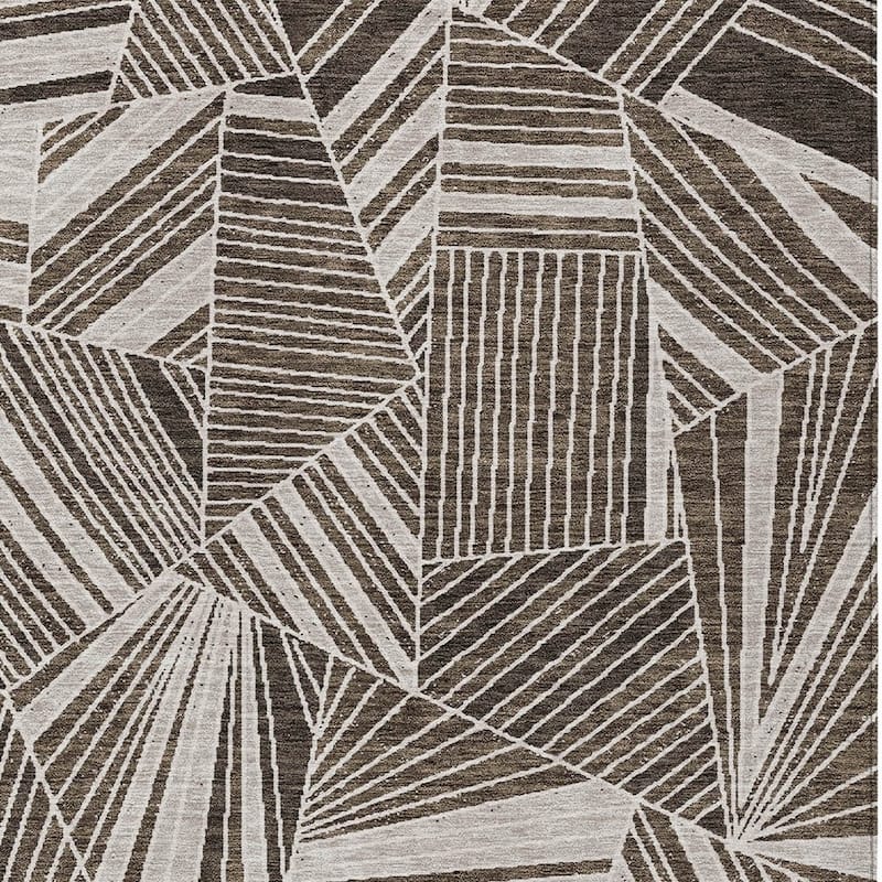 HomeRoots Geometric Transitional Rectangle Outdoor Rug