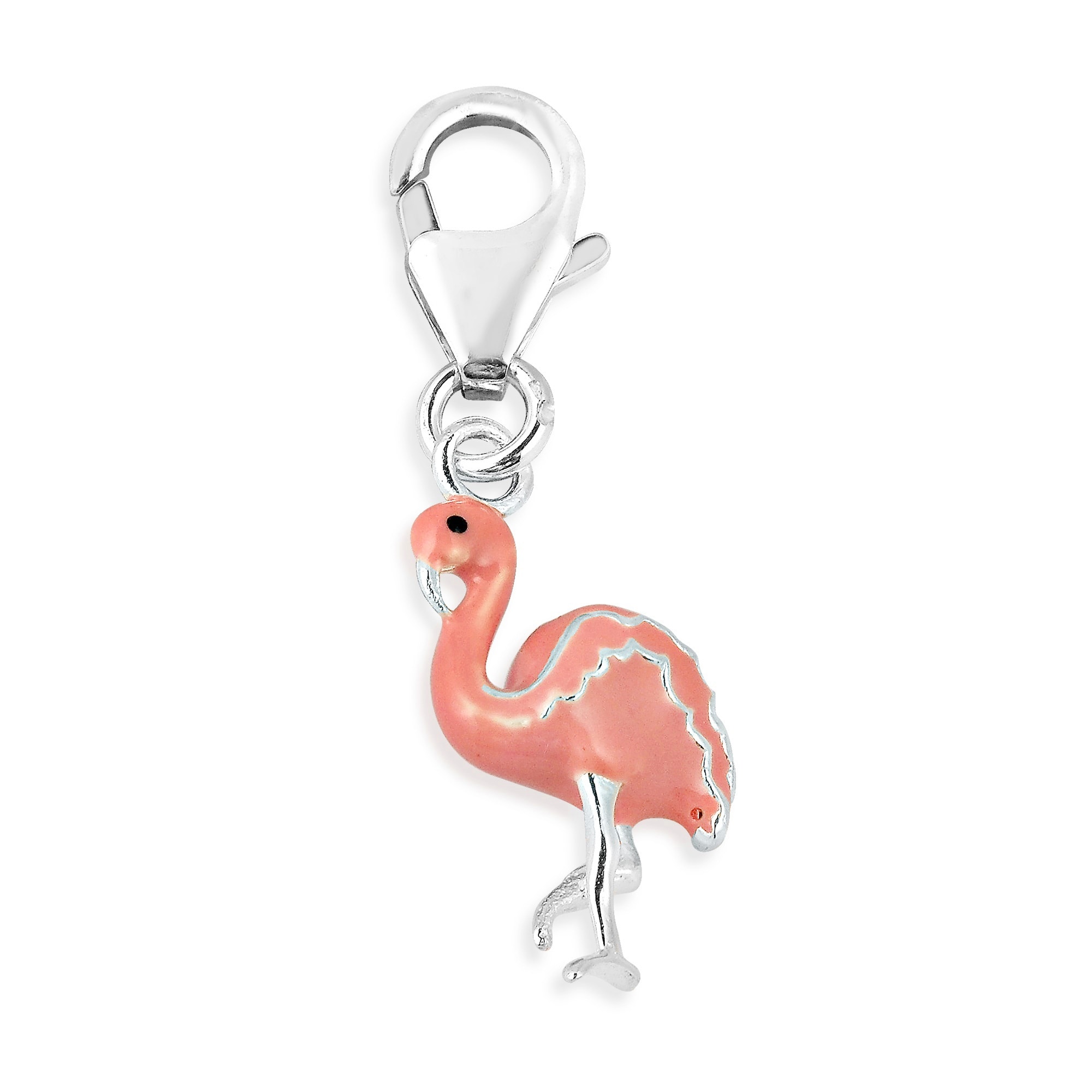 Hot Pink Flamingo Custom Engraved You are more Loved Heart Locket Necklace