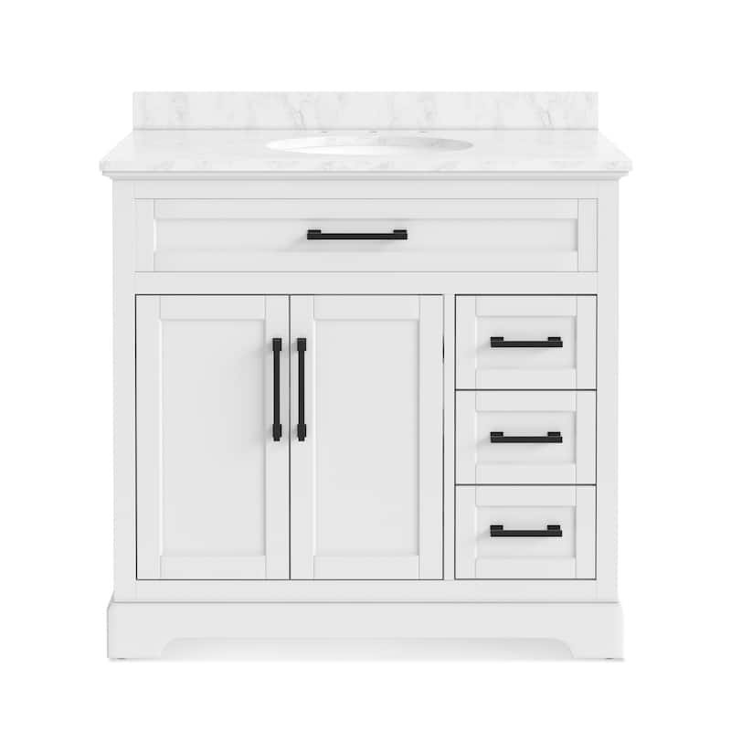 Bathroom Vanity with Marble Top and Sink