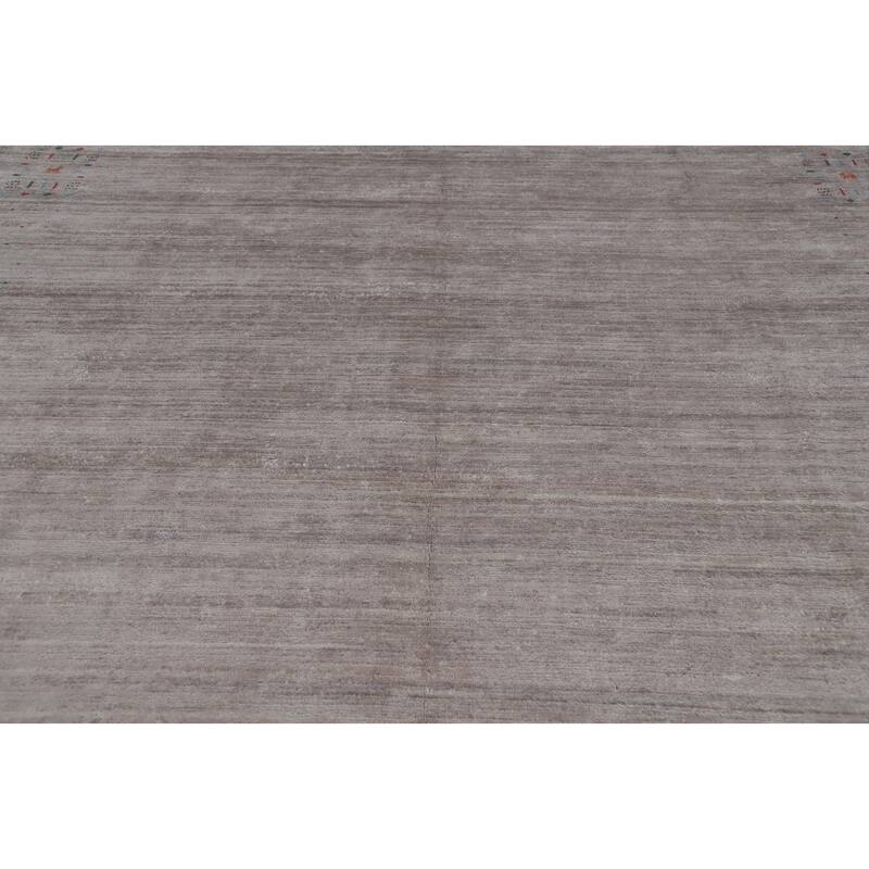 Hand Knotted Oriental Viscose Silk Carpet Tribal Animal Pictorial Beige & Ivories Gabbeh Area Rug - 11' 8'' X 9' 0''