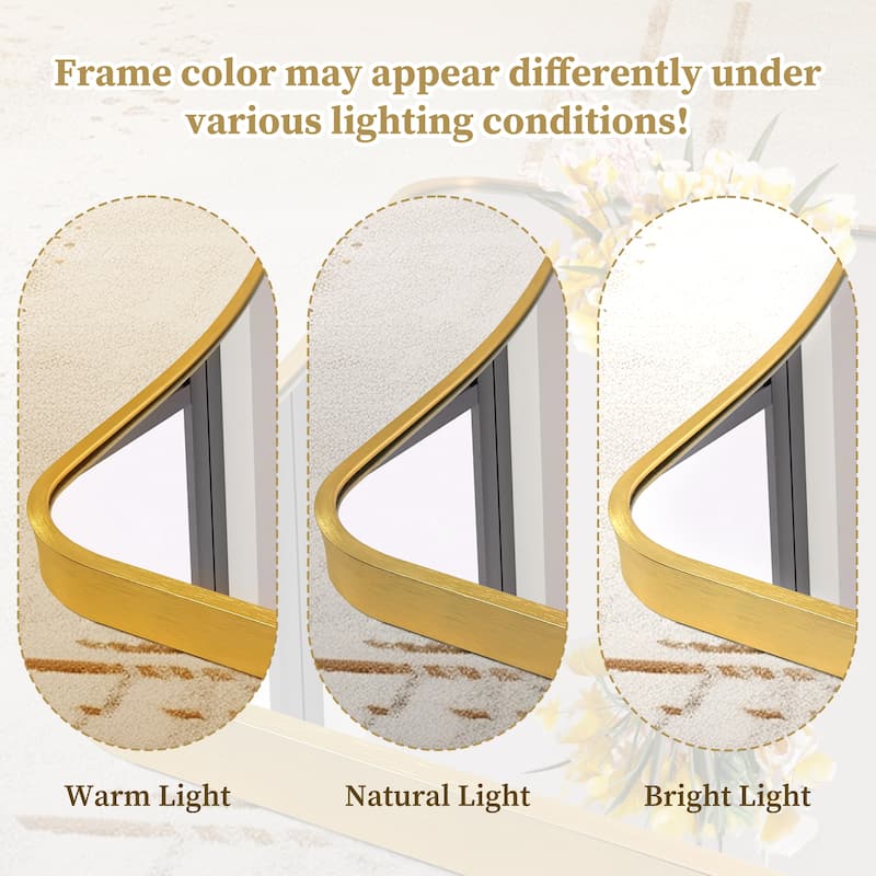 Arched Metal Framed Decorative Asymmetrical Wall Mirror