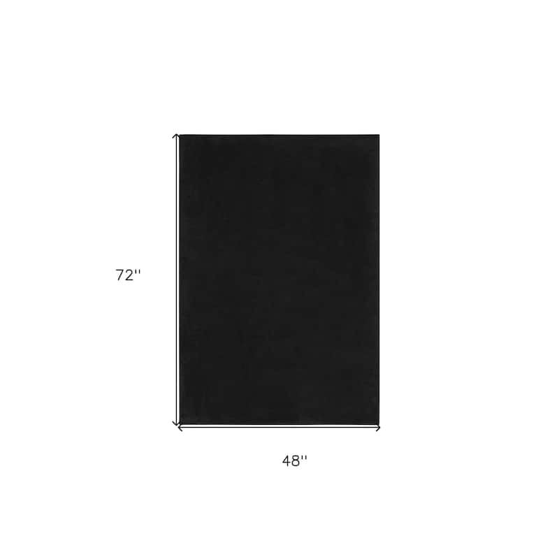 4' X 6' Black Non Skid Indoor Outdoor Area Rug - 6' x 7'