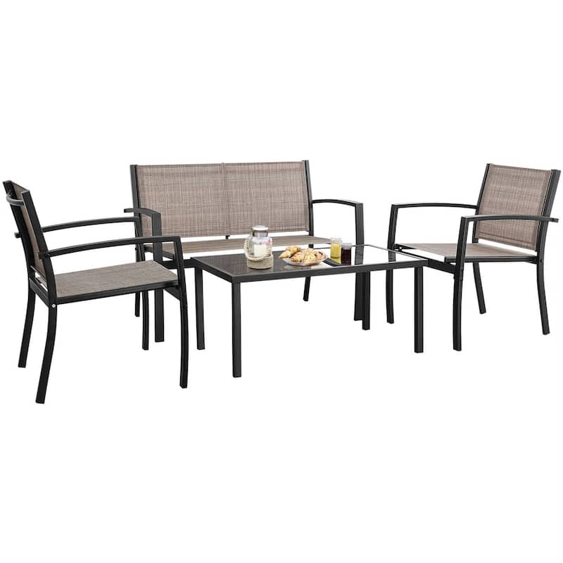 Homall 4-piece Outdoor Patio Furniture Set - Brown