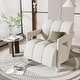 preview thumbnail 8 of 16, Modern Minimalist Leisure Armchair with L-Shaped Armrests by Harper&Bright Designs Single&White