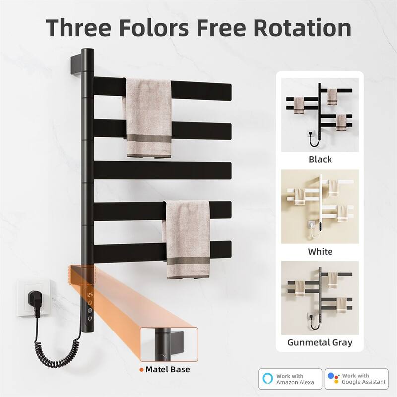 Smart Rotating Heated Towel Rack for Bathroom,Towel Warmer
