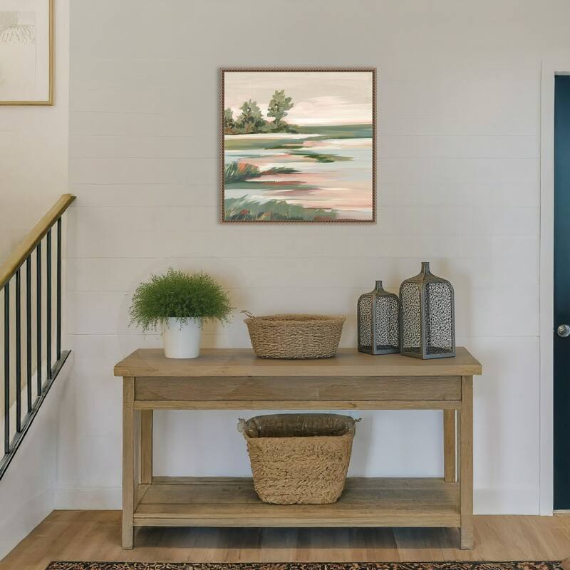 Quiet Marsh Under Soft Skies No. 2 by Lera Framed Canvas Wall Art Print