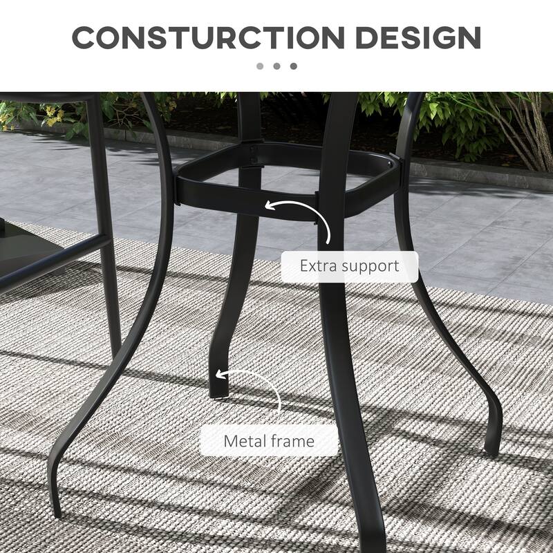 28" Outdoor Dining table, Faux Wood Patio Furniture, Square Wood-Like Garden table with Water Safe Design