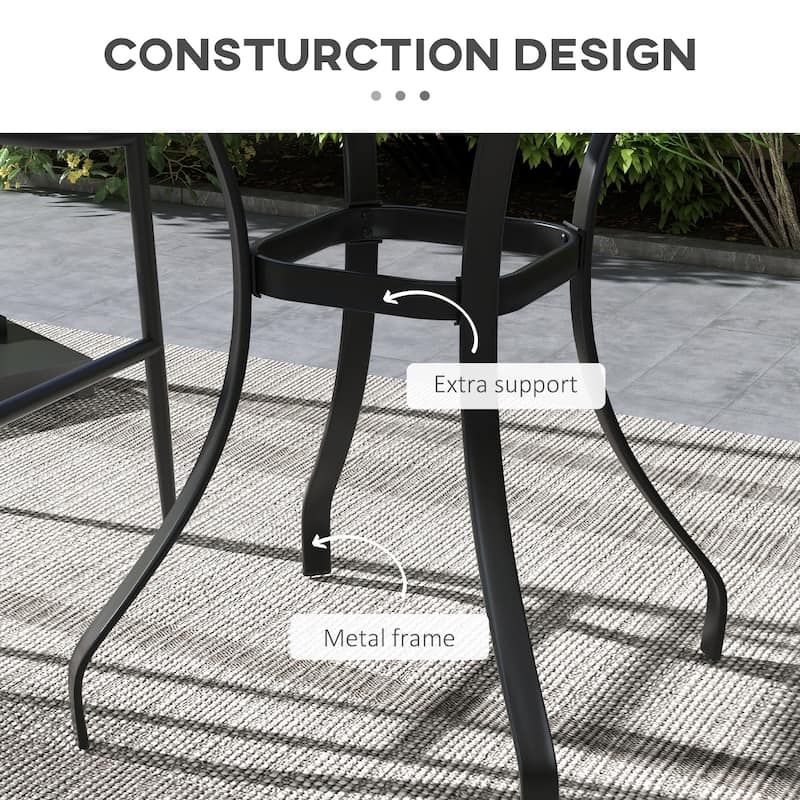 Outdoor Faux Wood Square Dining Table with Water Safe Design for Deck, Backyard, Lawn, Brown