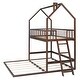 preview thumbnail 14 of 25, Twin Over Twin-Twin House Bunk Bed with Full-length Guardrail and Ladder