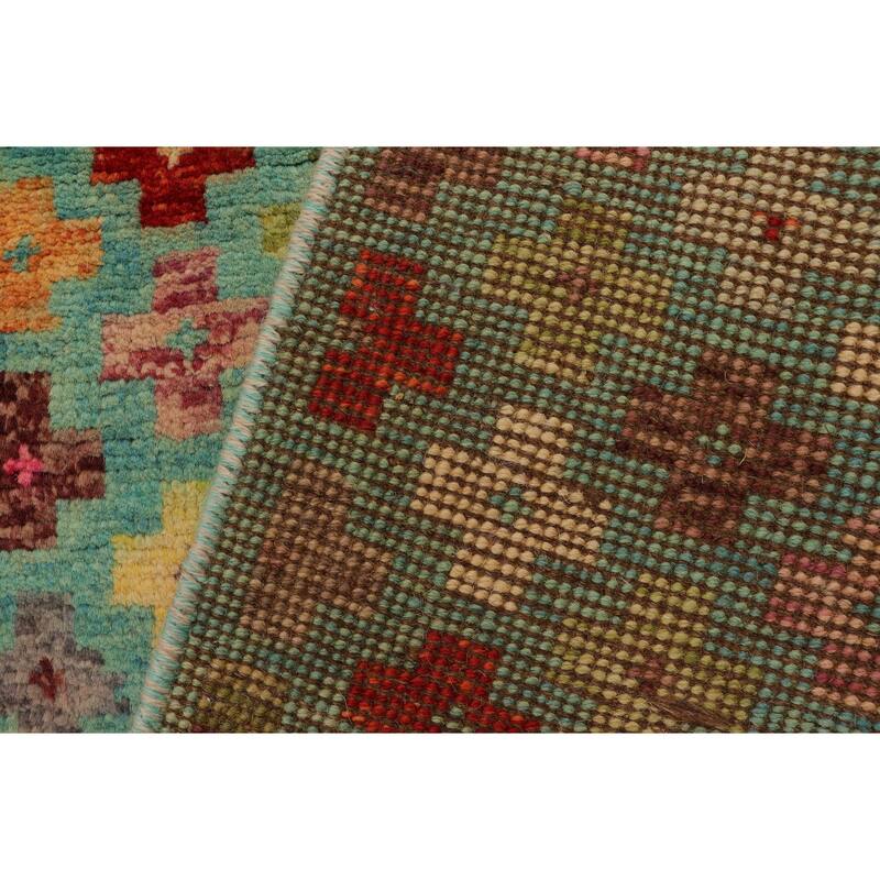Boho Chic Balochi O'Connor Blue/Rust Hand Knotted Wool Rug - 3'2'' x 5'1''