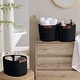 preview thumbnail 25 of 48, 3 Pack Woven Cotton Rope Shelf Storage Basket with Leather Handles, Baby Nursery Storage Bin Organizers, Closet Shelf Storage