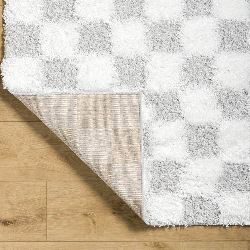 Livabliss Sibari Modern Checkered Plush Area Rug