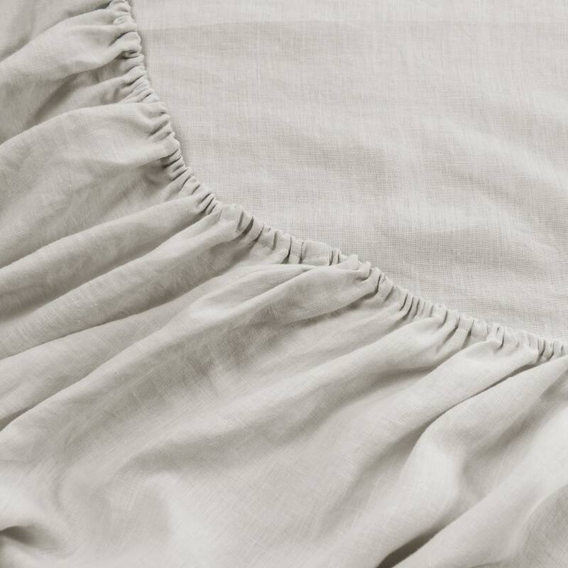 WHOLINENS Stone Washed French Linen Sheets Set 16 Inches Pocket